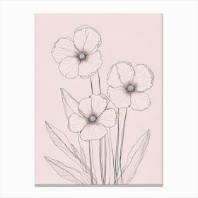 Primroses in Pink Canvas Print