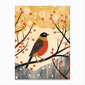 Bird Illustration Blackbird 2 Canvas Print