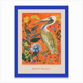 Spring Birds Poster Brown Pelican 1 Canvas Print