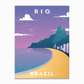 Rio/Rio de Janeiro, Brazil — Retro travel minimalist poster Canvas Print