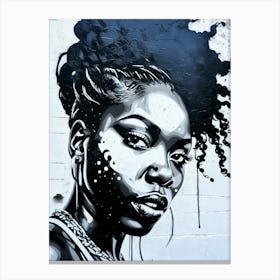 Graffiti Mural Of Beautiful Black Woman 5 Canvas Print