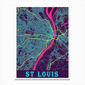 St Louis Map Poster 1 Canvas Print