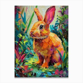 Mini Rex Rabbit Painting 2 Canvas Print