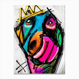 Dog In A Crown Canvas Print