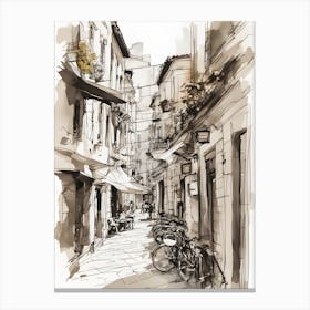 Sketch Of A Street In Italy Canvas Print