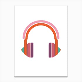 Headphones Colour Canvas Print