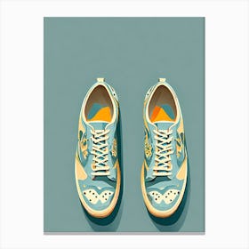 Pair Of Shoes On A Solid Background Minimalistic Contemporary Vector Art, 1245 Canvas Print