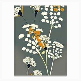 Yarrow Wildflower Modern Muted Colours Canvas Print
