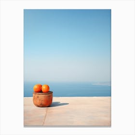 Rustic Oranges And The Sea Summer Photography Canvas Print