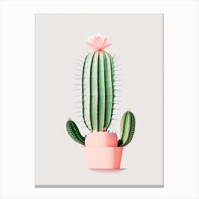 Easter Cactus Retro Minimal 2 Canvas Print