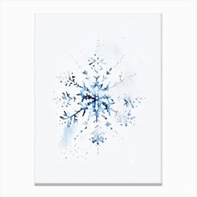 Irregular Snowflakes, Snowflakes, Minimalist Watercolour 3 Canvas Print