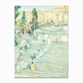 The Spanish Stairs, Rome (1987), Frederick Childe Hassam Canvas Print
