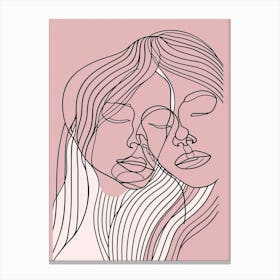 Line Art Intricate Simplicity In Pink 10 Canvas Print