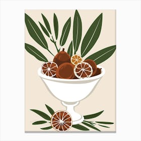 Olives And Oranges Canvas Print