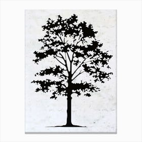 Poplar Tree Simple Geometric Nature Stencil 2 Canvas Print