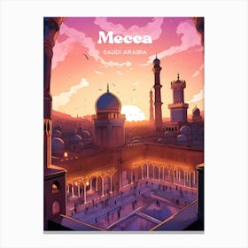 Mecca Saudi Arabia Islam Modern Travel Art Canvas Print