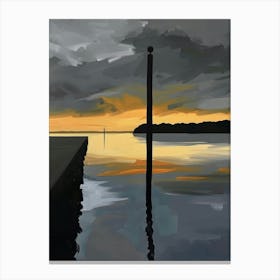 Sunset At The Dock Canvas Print