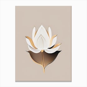 Amur Lotus Retro Minimal 4 Canvas Print