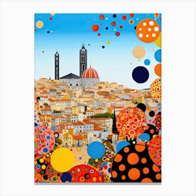 Cagliari, Italy, Illustration In The Style Of Pop Art 3 Canvas Print