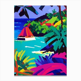 Tobago Colourful Painting Tropical Destination Canvas Print
