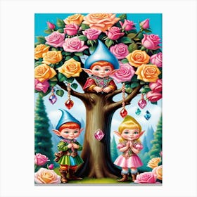 Elves In The Tree Canvas Print
