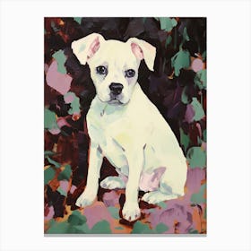 A Boston Terrier Dog Painting, Impressionist 4 Canvas Print