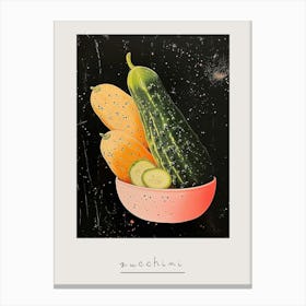 Zucchini Art Deco Inspired Poster Canvas Print