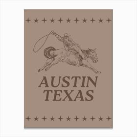 Austin Texas Western Travel Canvas Print