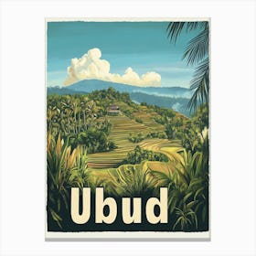 Aihrgdesign A Vintage Travel Poster Of Ubud 3 Canvas Print