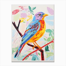Colourful Bird Painting Lark 2 Canvas Print