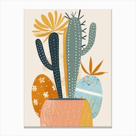 Easter Cactus Plant Minimalist Illustration 8 Canvas Print