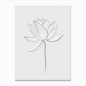 White Lotus Minimal Line Drawing 2 Canvas Print