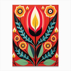 Flower Motif Painting Tulip 3 Canvas Print