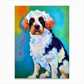 Irish Water Spaniel Fauvist Style dog Canvas Print