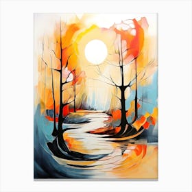 Sunset In The Forest 1 Canvas Print