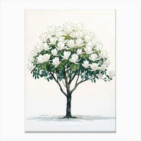 Magnolia Tree Pixel Illustration 2 Canvas Print
