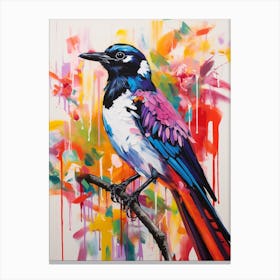 Colourful Bird Painting Magpie 8 Canvas Print