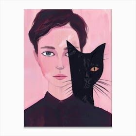 Girl With A Cat 8 Canvas Print