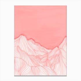 Lines In The Mountains   Pink Canvas Print