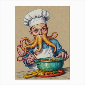 Octopus Chef 3 Canvas Print