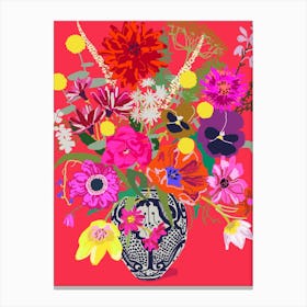 Flower Passion In A Vase Canvas Print