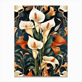 Default Stylized Colorful Design Of Arum Lilies In Art Nouveau 0 (2) Canvas Print