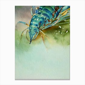 Blue Lobster II Storybook Watercolour Canvas Print