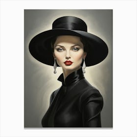 Black Hat art print Canvas Print