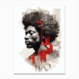 Afro Collage Portrait 22 Canvas Print