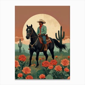 Cowboy In The Desert 15 Canvas Print