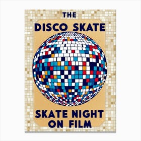 Disco Skate Skate Night On Film Canvas Print