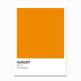 August Birth Month Colour Orange Canvas Print