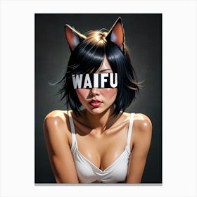 Masked Neko Waifu (B) Canvas Print