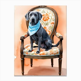 Dog Sitting In A Chair 1 Canvas Print